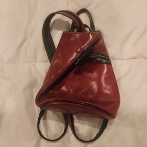 Vera PELLE Red Leather Backpack